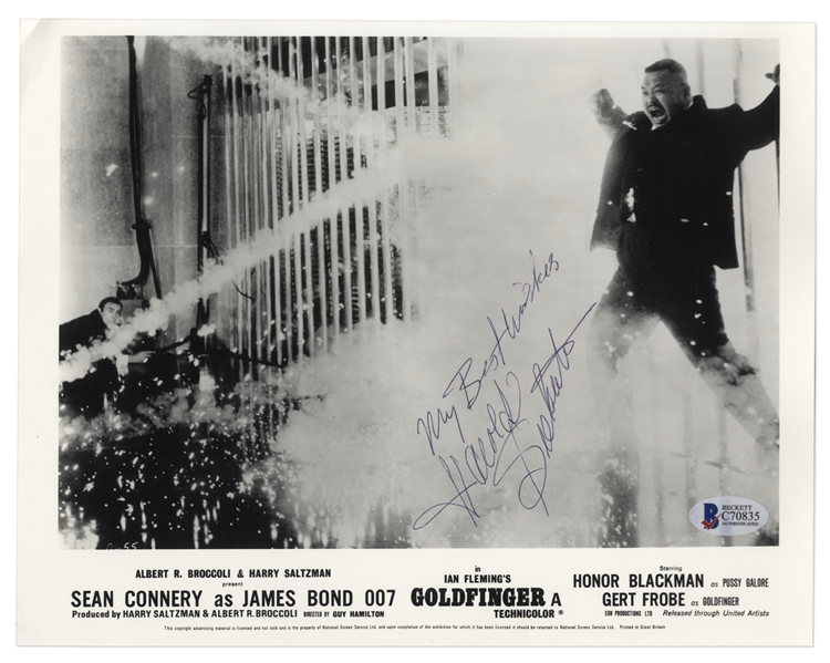 ''Goldfinger'' Villain, Harold Sakata Signed 10'' x 8'' Photo -- With Beckett COA